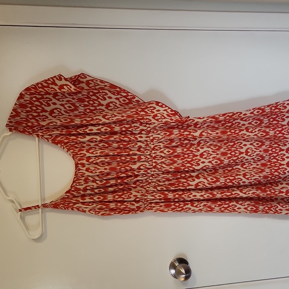 Orange and cream tribal print dress - Picture 4 of 6